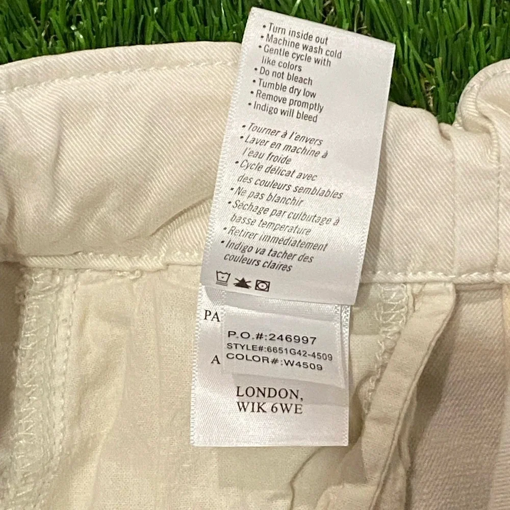 Paige Anessa shorts‎ with Trapunto Tie belt Ivory size 30 women's Boho Prep